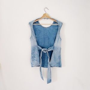 Zara | Tied Denim Top